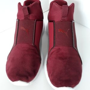 burgundy puma shoes